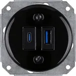 Elhard Kulatá keramická USB A+C zásuvka, černá