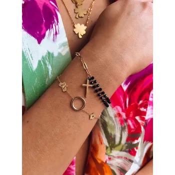 Náramek Dámský náramek HESSA Barva zlatá DSTREET DStreet hnědá 2292235