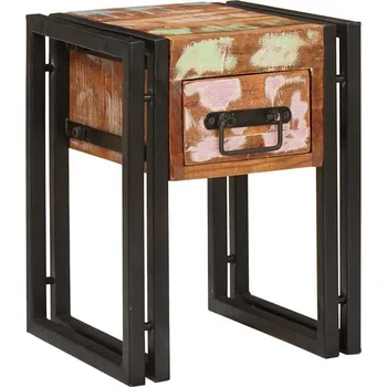 Konferenční stolek vidaXL Odkládací stolek 30 x 30 x 40 cm Masivní obnovované dřevo [4016716]