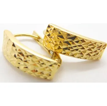 Náušnice Klenoty Budín Dámské náušnice ze žlutého zlata s gravírováním 585/1,37gr HK2347 (Klenoty Budín Dámské náušnice ze žlutého zlata s gravírováním 585/1,37gr HK2347)