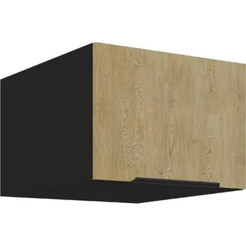 Kuchyňská skříňka LEMPERT Horní skříňka CREMONA BL 29 (50 / 36 / 57 cm) - dub cremona / černá