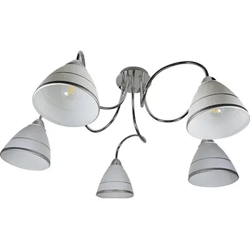 Klasický stropní lustr Elf chrom 5ramenný skleněný do obýváku a jídelny CANDELLUX