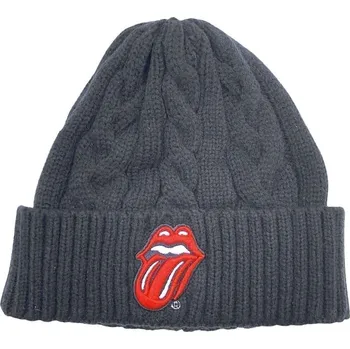Čepice The Rolling Stones Čepice Classic Tongue Cable Knit Black