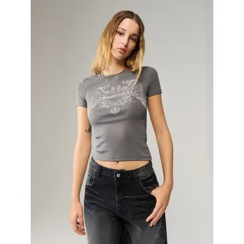 Dámská móda Tričko s&nbsp;potiskem - L - House - tmavošedý - 768CA-90X