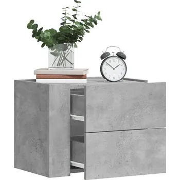 Noční stolek zahrada-XL Nástěnné noční stolky 2 ks betonově šedé 45 x 30 x 35 cm 848332