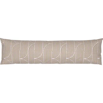 Povlečení LIVARNO home Potah na polštář na spaní na boku, 40 x 145 cm (vzorovaná šedohnědá / bílá)