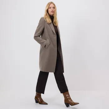 Reserved - Kabát ze směsi vlny - šedobéžová - TS858-74M - TS858-74M-XS