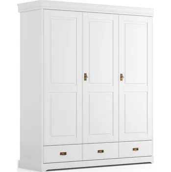 Šatní skříň Skříň KANIA 3-dvéřová z finské borovice bílá