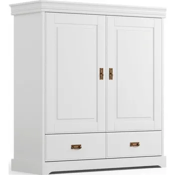 Šatní skříň Skříň KANIA 2-dvéřová nízká z finské borovice bílá