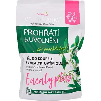 Koupelová sůl Vivaco VivaPharm Eukalyptová sůl do koupele PROHŘÁTÍ a UVOLNĚNÍ 1000 g
