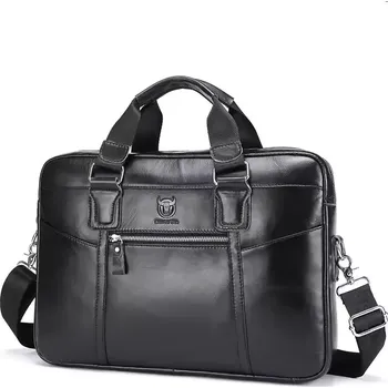 Bullcaptain pánská kožená brašna Pasteur Černá 11L