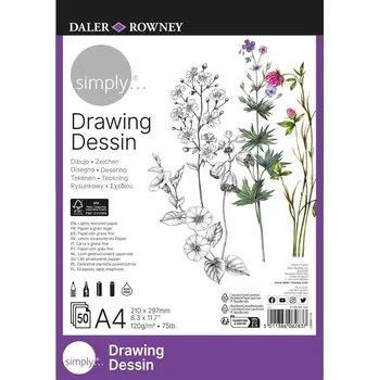 Daler Rowney Simply Drawing Paper Simply Skicář 50 A4 120 g