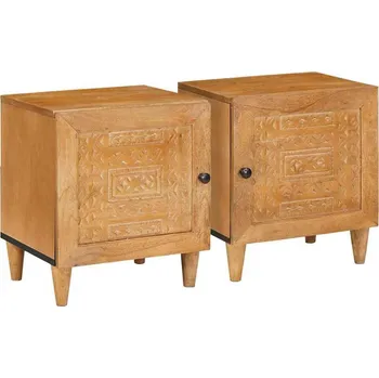 Noční stolek vidaXL Noční skříňka 2 pcs Světle hnědá 40 x 33 x 46 cm [4018077]