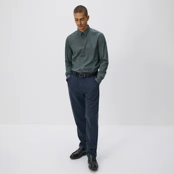 Pánské kalhoty Reserved - Kalhoty chino slim s&nbsp;příměsí viskózy - tmavomodrá - QF165-59X - QF165-59X-29