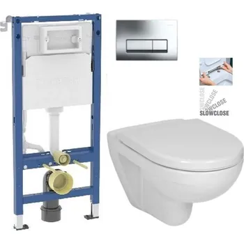 GEBERIT DuofixBasic s chromovým tlačítkem DELTA51 + WC JIKA LYRA PLUS + SEDÁTKO DURAPLAST SLOWCLOSE 458.103.00.2 51CR LY5