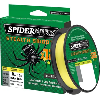Spiderwire Splétaná Šňůra Stealth Smooth 12 HI-VIS Žlutá 150 m - 0,07 mm 6 kg