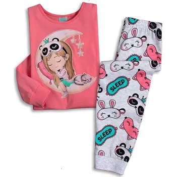 Dívčí pyžamo svítící ve tmě KYLY MĚSÍC růžové Velikost: 140