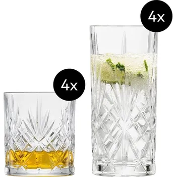 Sklenice Sklenice na long drink SHOW 368 ml, se sklenicemi na whisky, sada 8 ks, Zwiesel Glas