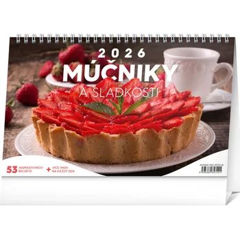 Kancelářské potřeby NOTIQUE Stolový kalendár Múčniky a sladkosti 2026, 23,1 x 14,5 cm
