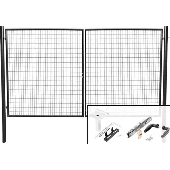 brána Brána Strend Pro METALTEC DUO, 3580/1450/100x50 mm, antracit, dvojkrídlová, záhradná, ZN+PVC, RAL701