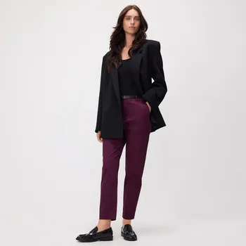 Reserved - Cigaretové kalhoty s páskem - bordó - 496GG-53X - 496GG-53X-34