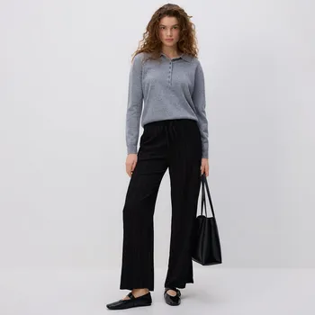 Dámské kalhoty Reserved - Kalhoty ze strukturované látky - černý - 491GG-99X - 491GG-99X-XL