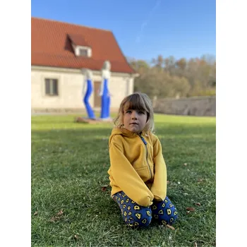 Dívčí legíny Legíny dětské zateplené modré se vzorem Velikost: 122/128