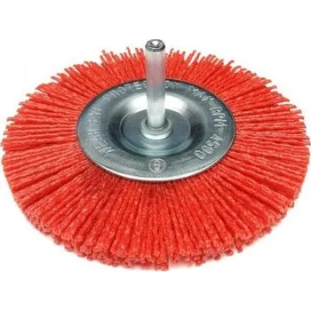 Brusný kotouč DEDRA Brusný kartáčový kotouč 100 mm s násadou, miskový, nylonový