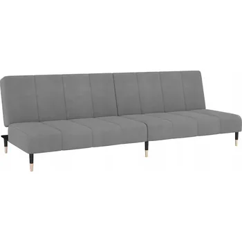 Pohovka Rozkládací pohovka pro 2 osoby světle šedá samet 200x84,5x69 cm