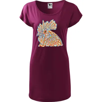Dámské tričko DOBRÝ TRIKO Dámské tričko/šaty Hlava kohouta Velikost: XL, Barva: Fuksiová