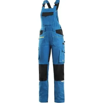 montérky CANIS Dámské pracovní kalhoty CXS STRETCH na šle, modro-černé, Barva modro-čierna, Velikost 38