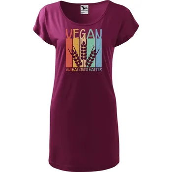 Dámské tričko DOBRÝ TRIKO Dámská tunika Vegan Velikost: L, Barva: Fuksiová