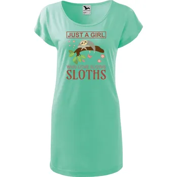 Dámské tričko DOBRÝ TRIKO Dámské tričko/šaty Love sloths Velikost: 2XL, Barva: Mátová