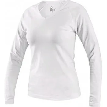 Dámské tričko CANIS Dámské triko s dlouhým rukávem MARY, bílé, Barva biela, Velikost 4XL