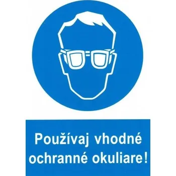 Nová práca, s.r.o. Bezpečnostní samolepka - Používej vhodné ochranné brýle