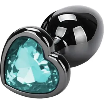 Anální šperk BASIC X Otto kovový anální kolík s kamínkem L modrý