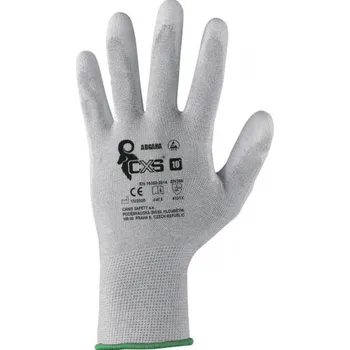 Pracovní rukavice CANIS Povrstvené rukavice CXS ADGARA, ESD, Barva svetlý melír, Velikost rukavic 8"