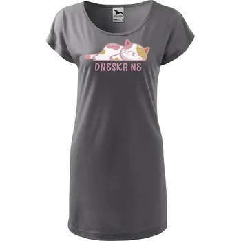 Dámské tričko DOBRÝ TRIKO Dámské tričko/šaty s potiskem Dneska ne Velikost: L, Barva: Ocelová šedá