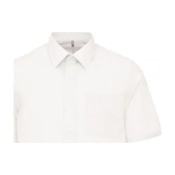 Pánská košile COTTON Pánská košile KARIBAN s krátkým rukávem, bílá, Barva biela, Velikost XL