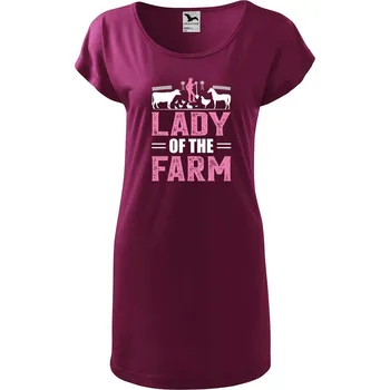 Dámské tričko DOBRÝ TRIKO Dámské tričko/šaty Lady of the farm Velikost: XL, Barva: Fuksiová
