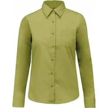 Dámská halenka COTTON Dámská halenka KARIBAN s dlouhým rukávem, limetková, Barva limetka, Velikost XS