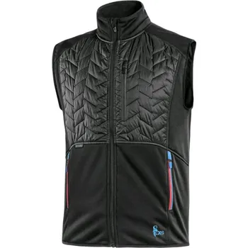 CANIS Pánská vesta CXS LEONIS, černá s HV modro/červenými doplňky, Barva Čierna s HV modro/červenými doplnkami, Velikost 3XL