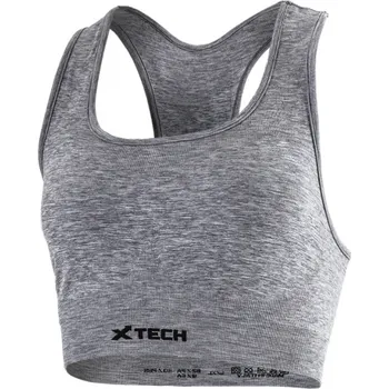 Podprsenka X TECH Funkční podprsenka Top Double šedá, XTECH, Barva sivá, Velikost L/XL