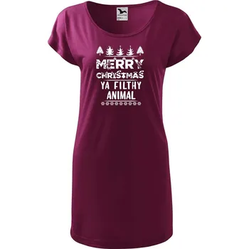 Dámské tričko DOBRÝ TRIKO Dámské tričko/šaty Merry animal Velikost: 2XL, Barva: Fuksiová