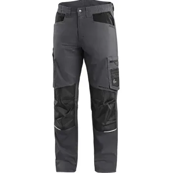 montérky CANIS Pánské kalhoty CXS SOLIS FLEX, šedo-černé, Barva sivo-čierna, Velikost 64