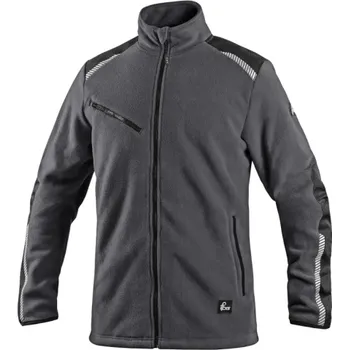 Pánská mikina CANIS Pánská fleecová mikina CXS 4ENVI SOLIS, šedá, Barva sivo-čierna, Velikost XXL