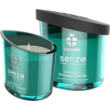 Erotický masážní přípravek SENZE Uklidňující masážní svíčka - máta, růže, pomeranč 50 ml