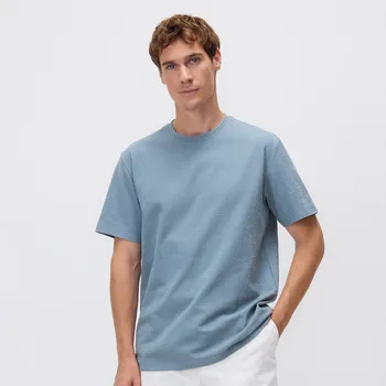 Pánské oblečení Reserved - Strukturální tričko comfort fit - ocelově modrá - 479EX-95X - 479EX-95X-M