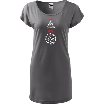 Dámské šaty Dámské tričko/šaty s potiskem EGO EKO Velikost: S, Barva: Ocelová šedá