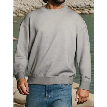 Pánská mikina Sinsay - Mikina s kulatým výstřihem - hnědá - 932EU-74X - 932EU-74X-XS